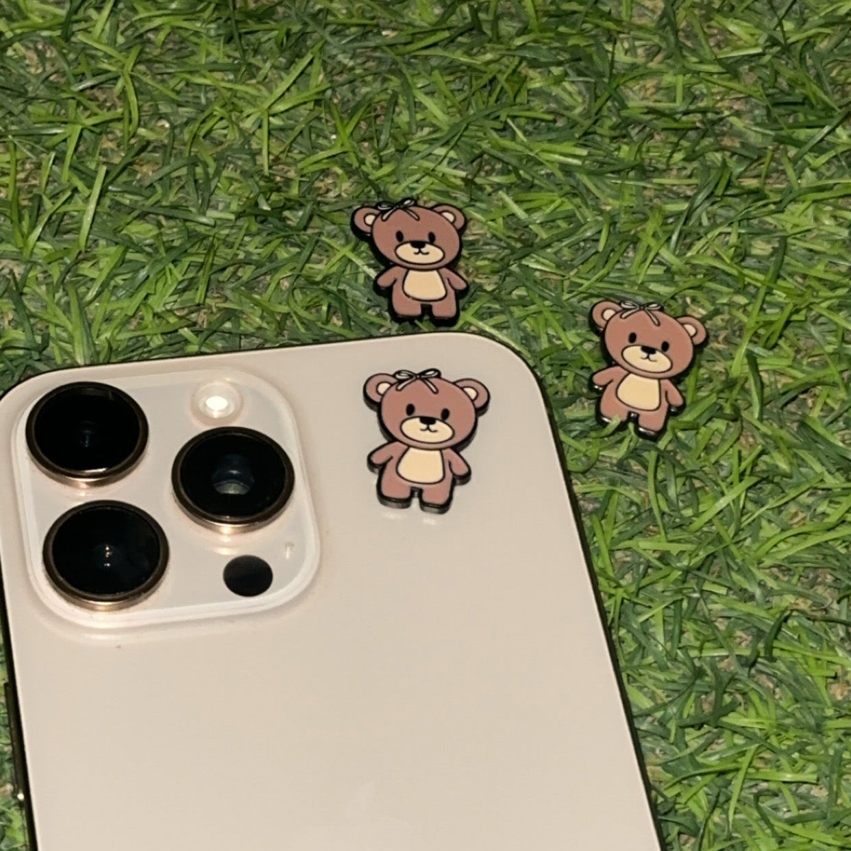 Cute Brown Teddy Bear Metal Sticker 🧸