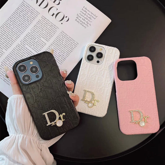 ✨ Luxury Dior Embossed Pearl Edition Case