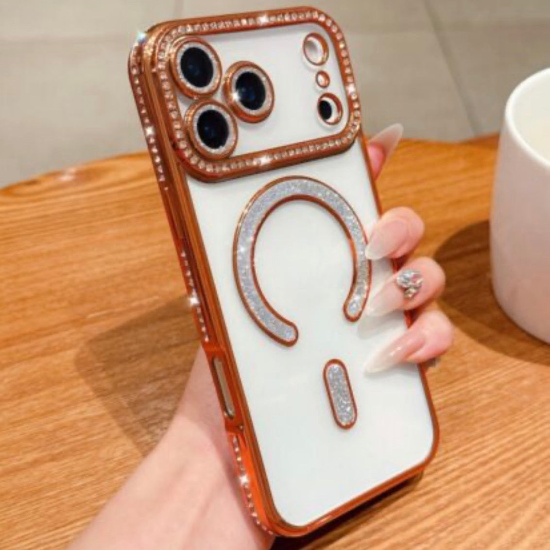 Cosmic Orange Diamond Stones Magsafe Case