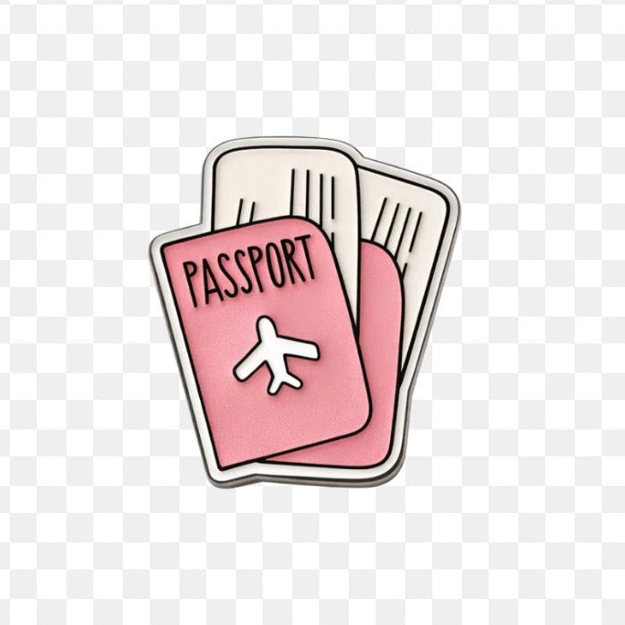 Pink Passport Metal Sticker – Travel Edition