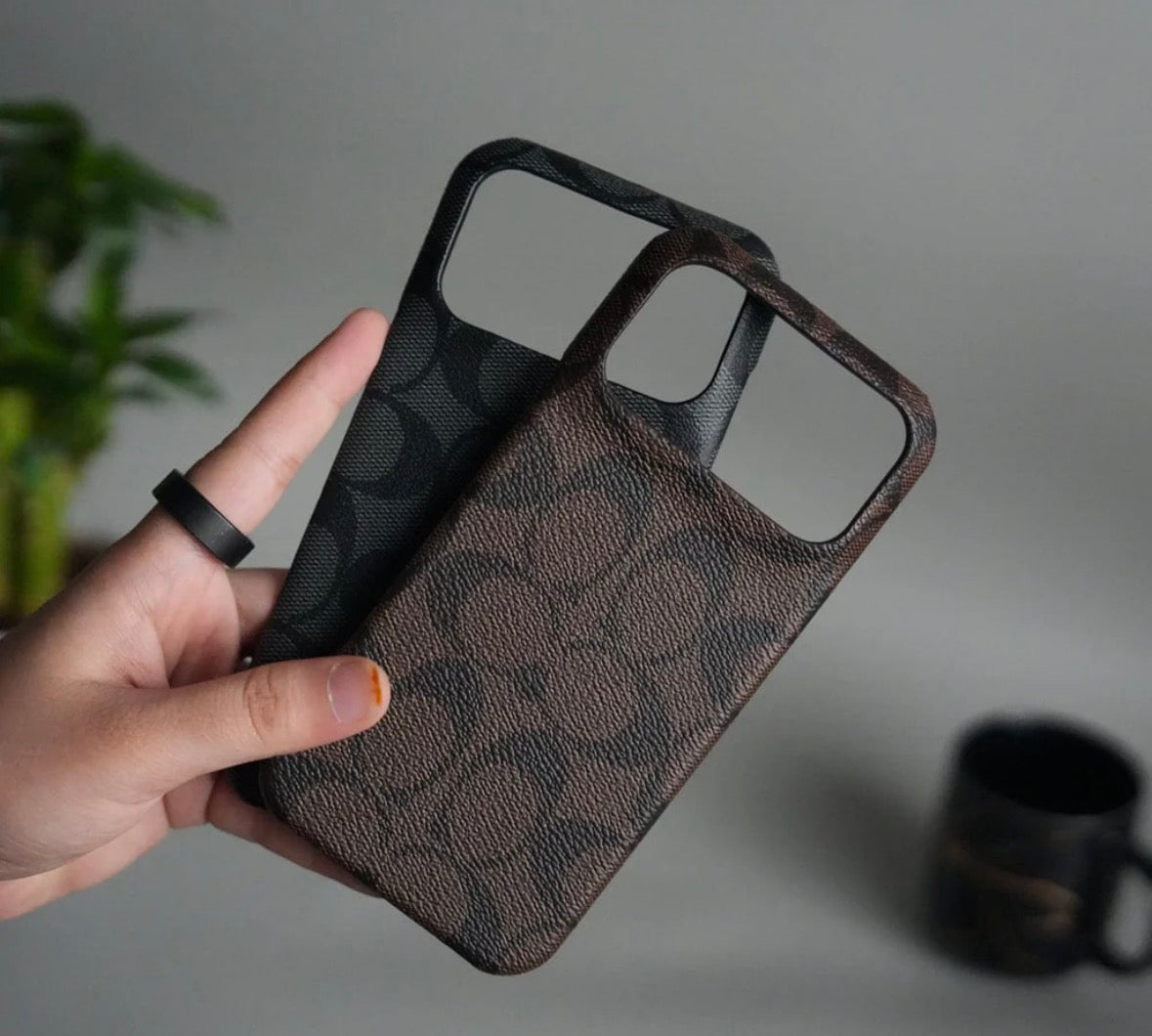 Premium iphone brown case