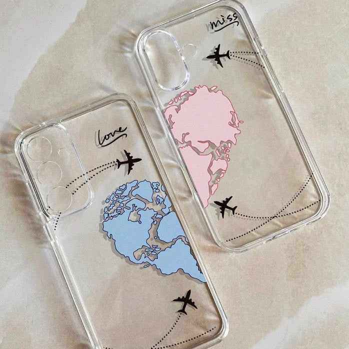 Heart Shape Map Semi Transparent Cxt Cases
