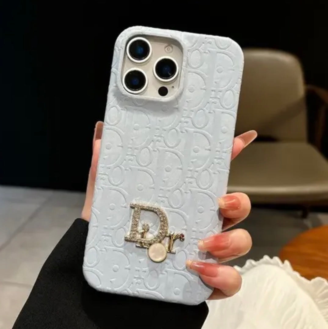 ✨ Luxury Dior Embossed Pearl Edition Case