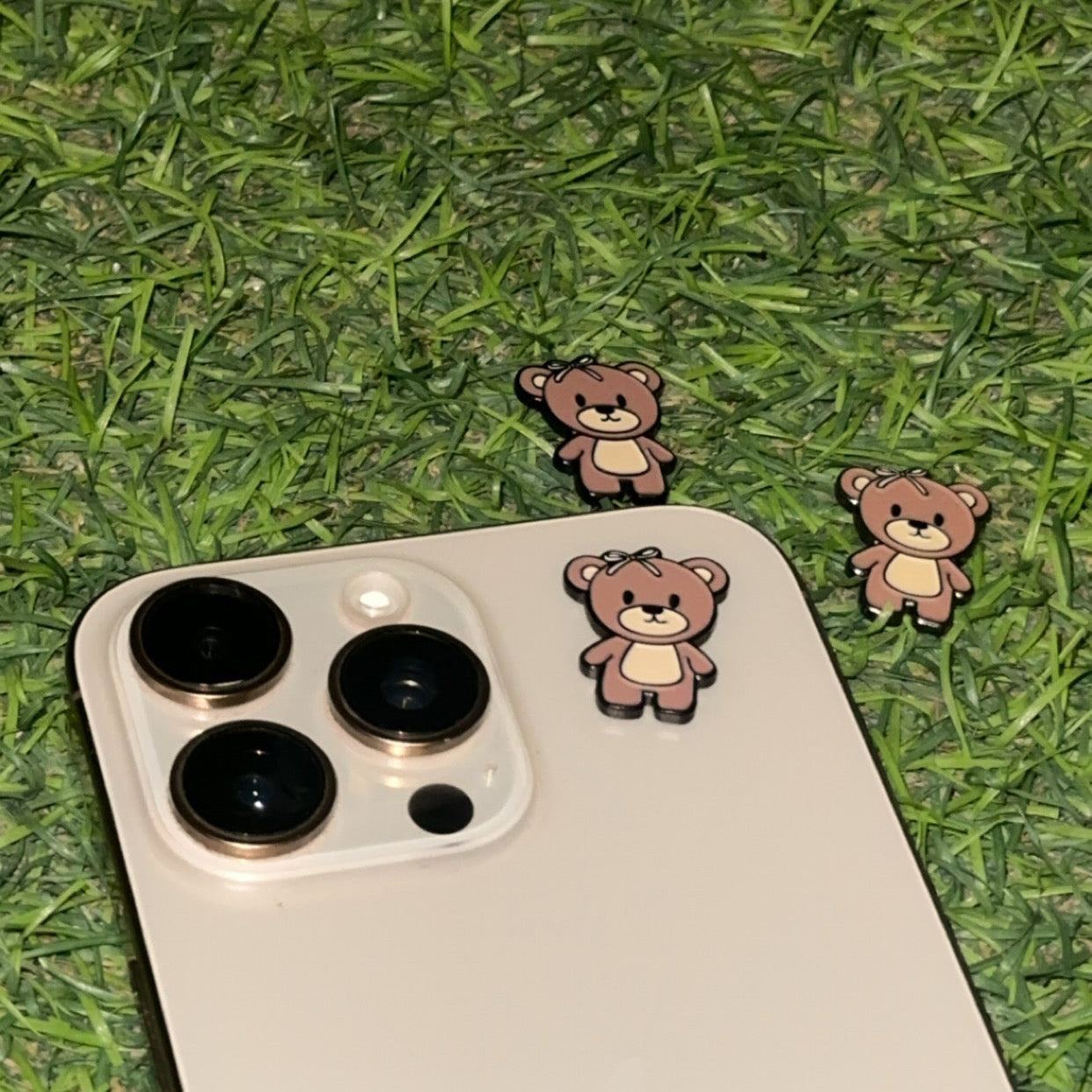 Cute Brown Teddy Bear Metal Sticker 🧸
